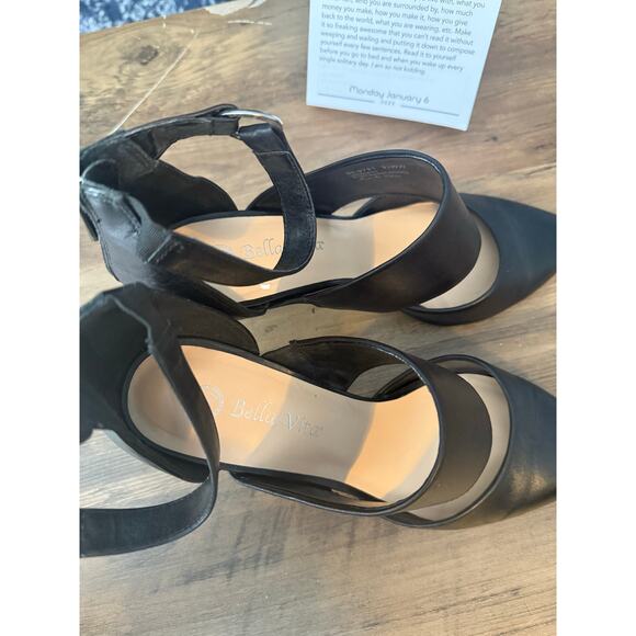 6/$25 Bella-Vita Leather Ankle Strap Pointed Toe Stiletto-DOUBLE WIDE - Picture 3 of 7